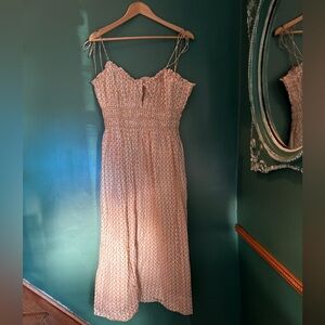 Doen Shirred Cotton Midi Dress